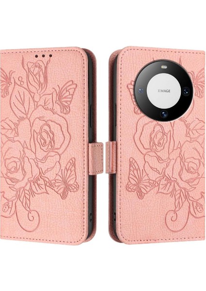 Kredi Kartı Yuvası ile Huawei Mate 60 Için Kılıf Pu Deri Manyetik Cüzdan (Yurt Dışından)