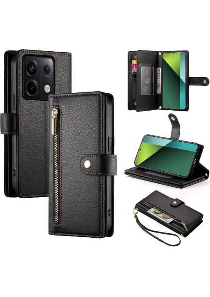 Xiaomi Redmi Not Için Flip Case 13 Pro 5g Cüzdan Bölmesi Bilek Kayışı (Yurt Dışından)