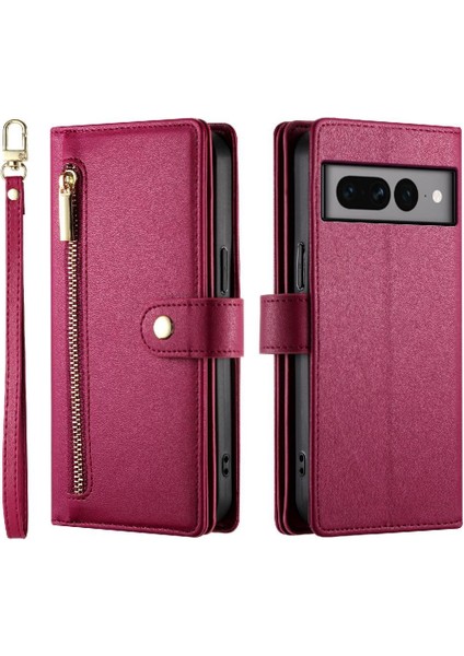 Google Piksel 7 Pro Çok Fonksiyonlu Kart Yuvaları Bilek Kayışı Için Flip Case (Yurt Dışından)