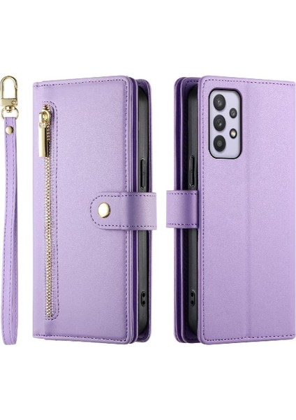 Samsung Galaxy A32 5g Kickstand Bilek Kayışı Çok Fonksiyonlu Flip Case (Yurt Dışından)