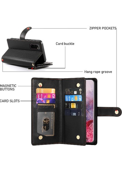 Samsung Galaxy S20 Kickstand Cüzdan Bölmesi Kart Yuvaları Için Flip Case (Yurt Dışından) indirimleri
