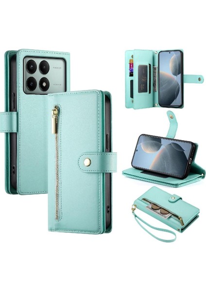 Xiaomi Poco X6 Pro Bilek Kayışı Çok Fonksiyonlu Kart Yuvaları Için Flip Case (Yurt Dışından)
