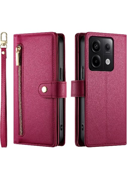 Xiaomi Poco X6 5g Cüzdan Bölmesi Çok Fonksiyonlu Kart Için Flip Case (Yurt Dışından)
