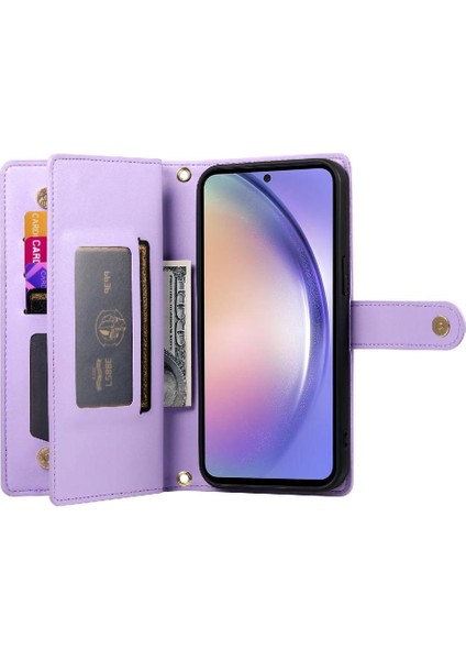 YH Mall Samsung Galaxy A54 5g Bilek Kayışı Cüzdan Bölmesi Kartı Için Flip Case (Yurt Dışından)