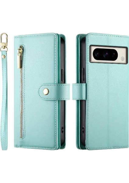 Google Piksel 8 Pro Bilek Kayışı Çok Fonksiyonlu Kart Yuvaları Için Flip Case (Yurt Dışından)
