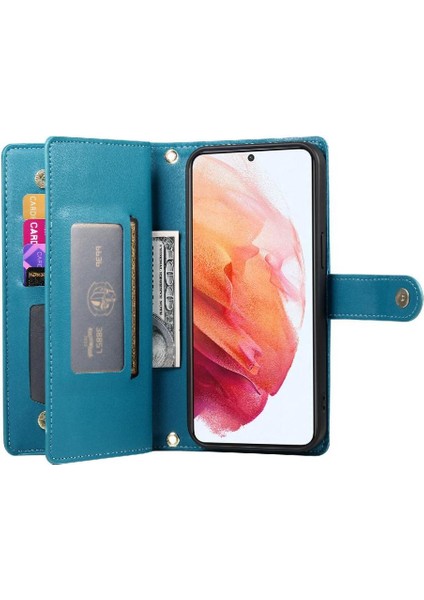 Samsung Galaxy S21 Bilek Kayışı Çok Fonksiyonlu Kart Yuvaları Için Flip Case (Yurt Dışından) indirimleri
