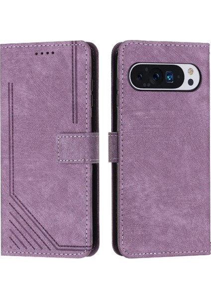 Google Piksel 9 Kickstand Cüzdan Pu Deri Kart Ekleme Için Flip Case (Yurt Dışından)