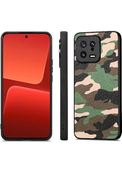 YH Mall Xiaomi 13 Camo Tasarım Anti Damla Hafif Kablosuz Şarj Için Kılıf (Yurt Dışından)