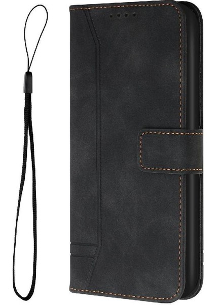 Telefon Kılıfı Için Xiaomi Poco M6 4g El Kayışı Pu Deri Flip Folio Cüzdan (Yurt Dışından)