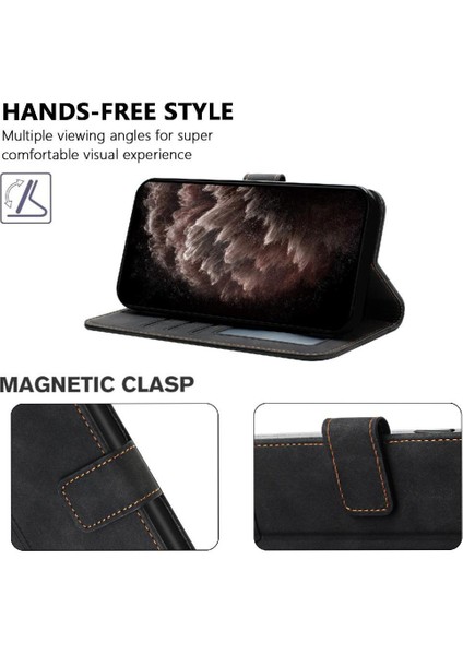 Telefon Kılıfı Için Xiaomi Poco M6 4g El Kayışı Pu Deri Flip Folio Cüzdan (Yurt Dışından)