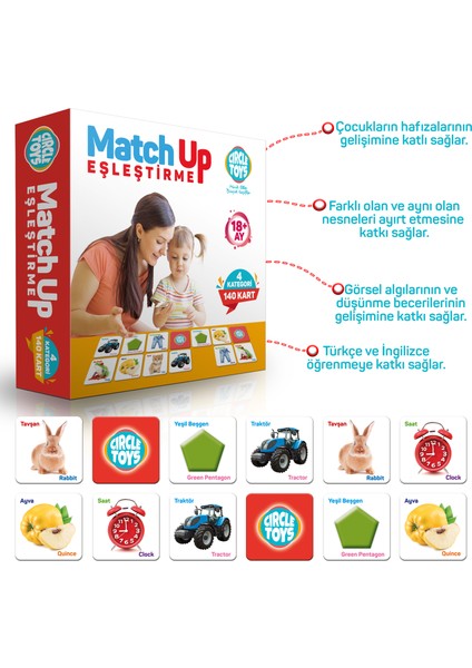 Match Up Eşleştirme Kartları - Büyük Boy