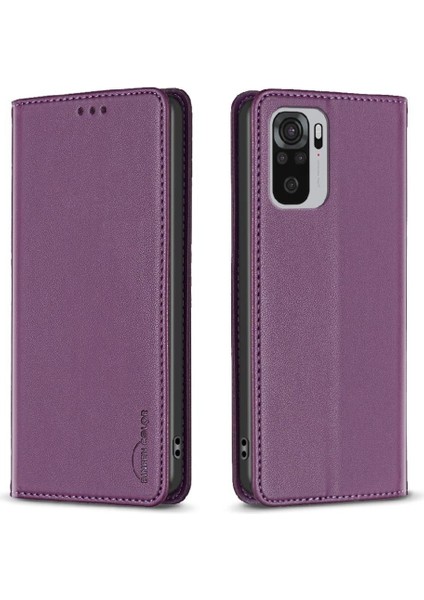 Xiaomi Redmi Not 10 Için Flip Case 4g Manyetik Cüzdan Pu Deri Yuvası (Yurt Dışından)