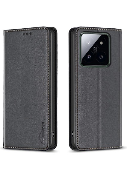 Xiaomi 14 Pro Manyetik Cüzdan Çoklu Kart Yuvası Iş Pu Için Flip Case (Yurt Dışından)