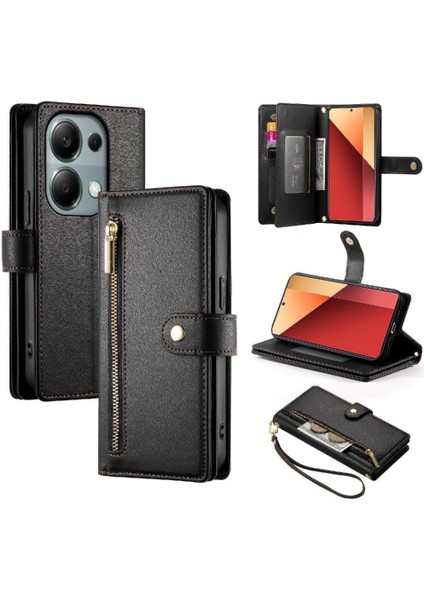 Xiaomi Poco M6 Pro Bilek Kayışı Kickstand Cüzdan Bölmesi Için Flip Case (Yurt Dışından) modelleri