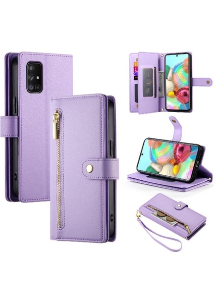 Samsung Galaxy A71 4g Kickstand Cüzdan Bölmesi Kartı Için Flip Case (Yurt Dışından)