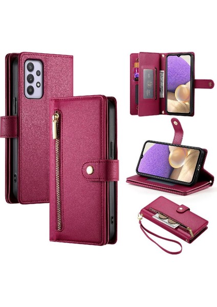 Samsung Galaxy A32 5g Kickstand Bilek Kayışı Çok Fonksiyonlu Flip Case (Yurt Dışından) modelleri