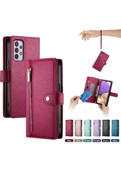 Samsung Galaxy A32 5g Kickstand Bilek Kayışı Çok Fonksiyonlu Flip Case (Yurt Dışından) fırsatları
