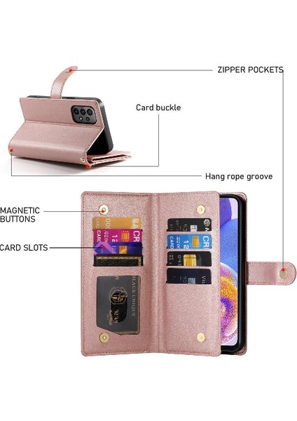 YH Mall Samsung Galaxy M23 5g Kickstand Cüzdan Bölmesi Bilek Için Flip Case (Yurt Dışından)