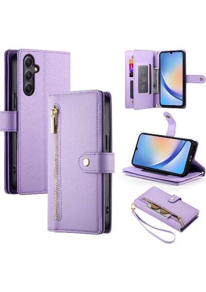 Samsung Galaxy A34 5g Çok Fonksiyonlu Kart Yuvaları Bilek Kayışı Için Flip Case (Yurt Dışından)