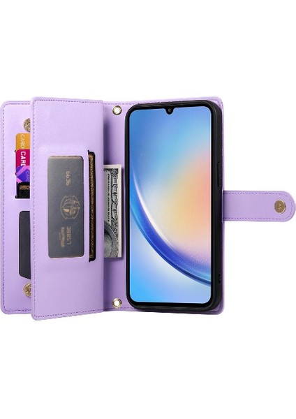 Samsung Galaxy A34 5g Çok Fonksiyonlu Kart Yuvaları Bilek Kayışı Için Flip Case (Yurt Dışından) modelleri