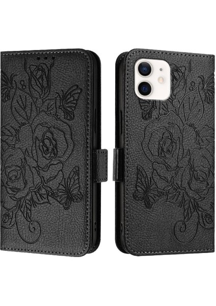 Kredi Kartı Yuvası ile IPhone 12 Pu Deri Manyetik Cüzdan Için Kılıf (Yurt Dışından)