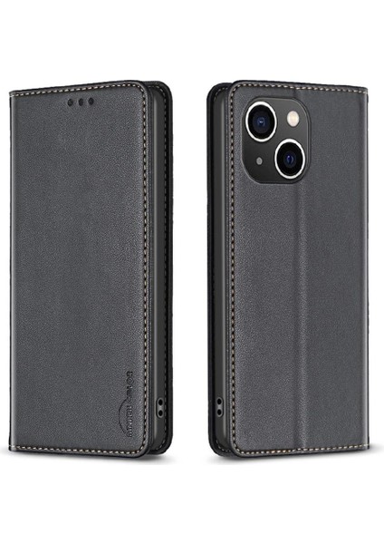 IPhone 15 Için Flip Case Çok Renkli Manyetik Cüzdan Iş Çoklu Kart Pu (Yurt Dışından)