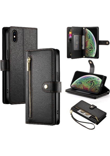 IPhone Xs Max Bilek Kayışı Cüzdan Bölmesi Çok Fonksiyonlu Flip Case (Yurt Dışından)
