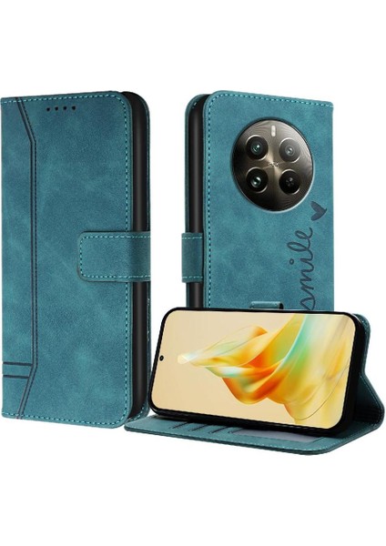 Realme 12 Pro Artı Flip Folio Cüzdan Için Telefon Kılıfı El Kayışı Kart Yuvaları (Yurt Dışından)