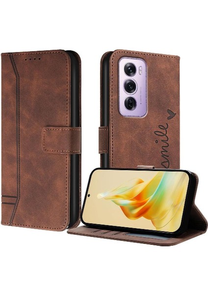 Oppo Phone 12 Pro 5g Için Telefon Kılıfı El Kayışı Flip Folio Cüzdan Pu Deri (Yurt Dışından)