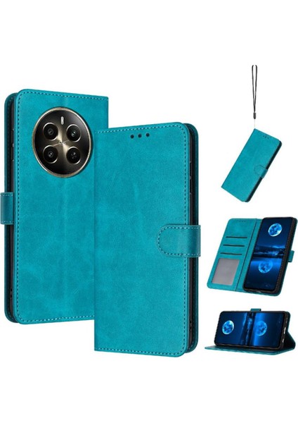 Kart Yuvası Saf Renk Pu ile Realme 12 Pro Artı Kickstand Için Flip Case (Yurt Dışından)