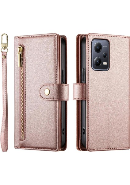 Xiaomi Poco X5 Bilek Kayışı Kickstand Çok Fonksiyonlu Kart Için Flip Case (Yurt Dışından)