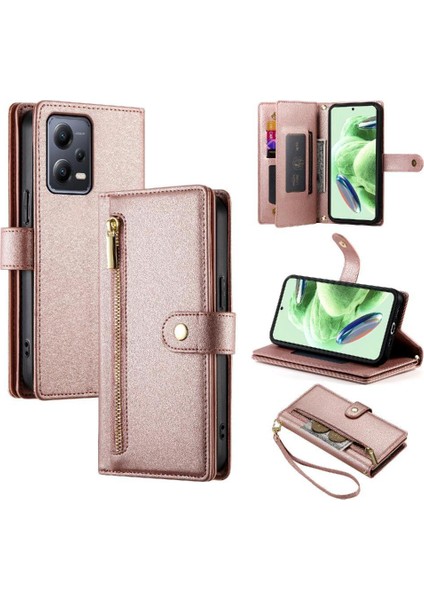 Xiaomi Poco X5 Bilek Kayışı Kickstand Çok Fonksiyonlu Kart Için Flip Case (Yurt Dışından)