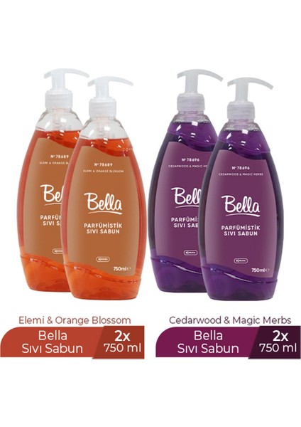 Sıvı Sabun Cedar&magic 750 ml x 2 Adet + Elemi&orange 750 ml x 2 Adet