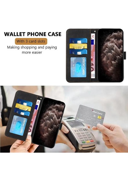 Oppo Phone 11F El Kayışı Için Telefon Kılıfı Pu Deri Flip Folio Cüzdan Kart (Yurt Dışından)