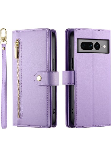 Google Piksel 7 Pro Çok Fonksiyonlu Kart Yuvaları Bilek Kayışı Için Flip Case (Yurt Dışından) modelleri
