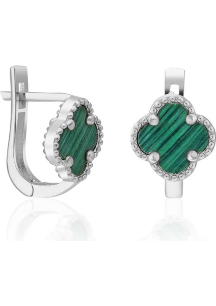 Yeşil Taşlı Yonca Küpeleri fiyatları