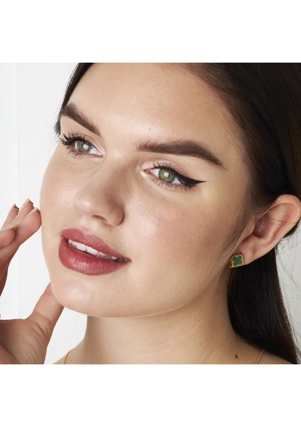 Yeşil Taşlı Yonca Küpeleri indirimleri