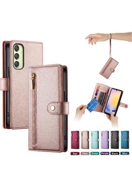Samsung Galaxy A25 Kickstand Bilek Kayışı Çok Fonksiyonlu Flip Case (Yurt Dışından) modelleri