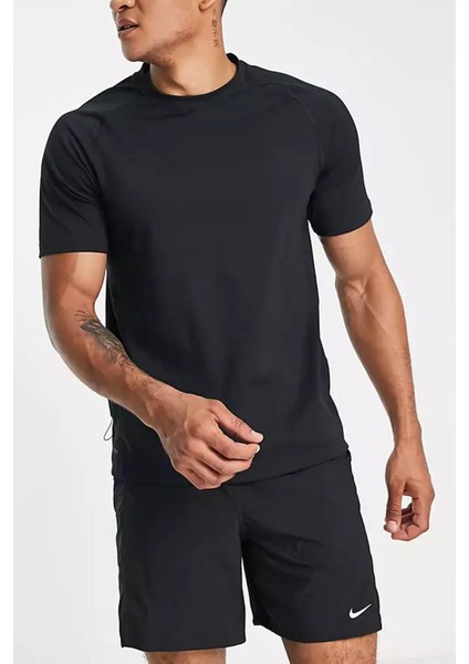 Training Axis Dri Fit Adv Tshirt Black Bol Kesim Dalgıç Kumaşı Erkek Antreman Tişört Siyah
