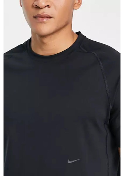 Training Axis Dri Fit Adv Tshirt Black Bol Kesim Dalgıç Kumaşı Erkek Antreman Tişört Siyah