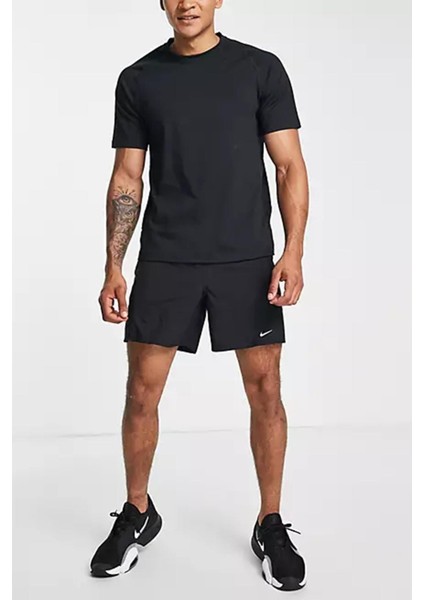 Training Axis Dri Fit Adv Tshirt Black Bol Kesim Dalgıç Kumaşı Erkek Antreman Tişört Siyah
