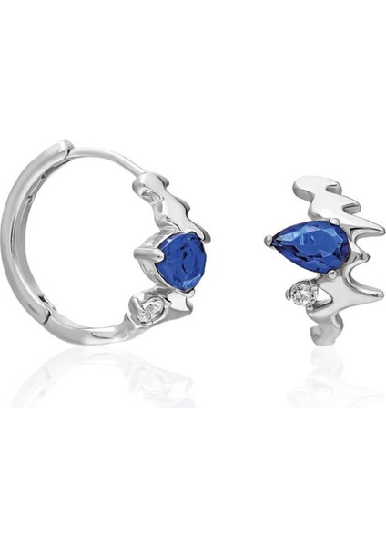 Tek Taşlı Deniz Mavisi Damlacıklı Küpeler fiyatları