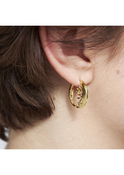 Ay Modeli Yıldız Detaylı Küpeler indirimleri