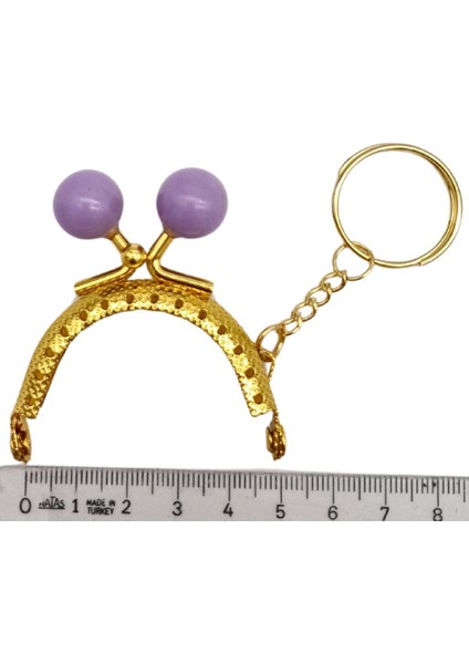 5 cm Anahtarlıklı Toplu Cüzdan Klipsi Lila Renk Gold Metal fiyatları