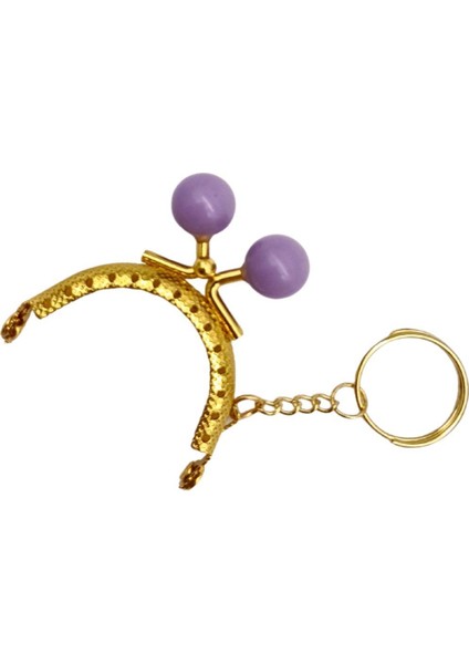5 cm Anahtarlıklı Toplu Cüzdan Klipsi Lila Renk Gold Metal modelleri