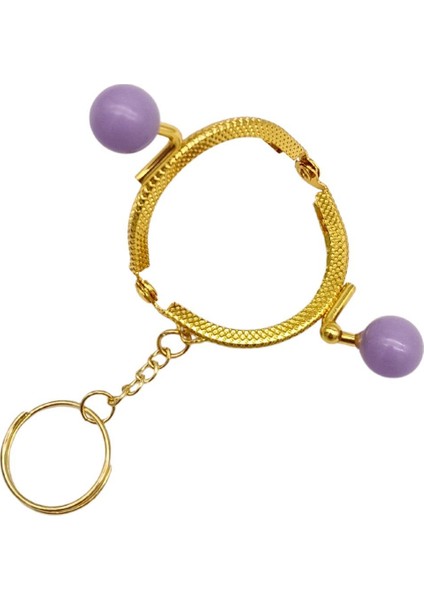 5 cm Anahtarlıklı Toplu Cüzdan Klipsi Lila Renk Gold Metal fırsatları