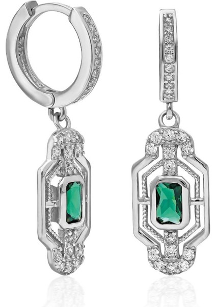 Yeşil Baget Taşlı Küpeler fiyatları