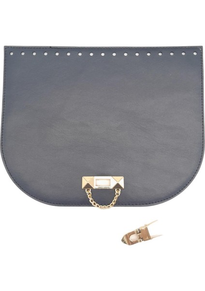 24X19 cm Suni Deri Lacivert Renk Zincirli Kilitli Kapak Light Gold Metalli fiyatları