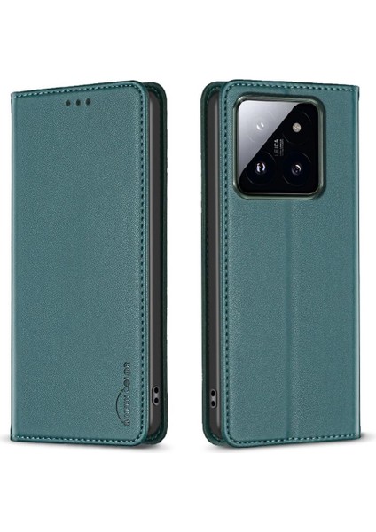 Xiaomi 14 Pro Manyetik Cüzdan Çoklu Kart Yuvası Iş Pu Için Flip Case (Yurt Dışından)