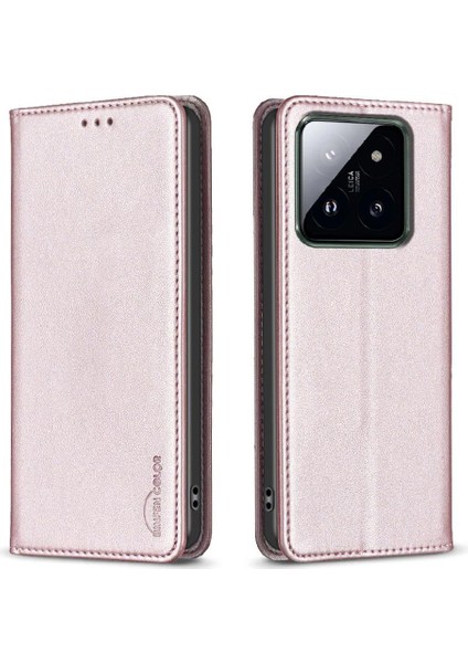 Xiaomi 14 Pro Manyetik Cüzdan Çoklu Kart Yuvası Iş Pu Için Flip Case (Yurt Dışından)